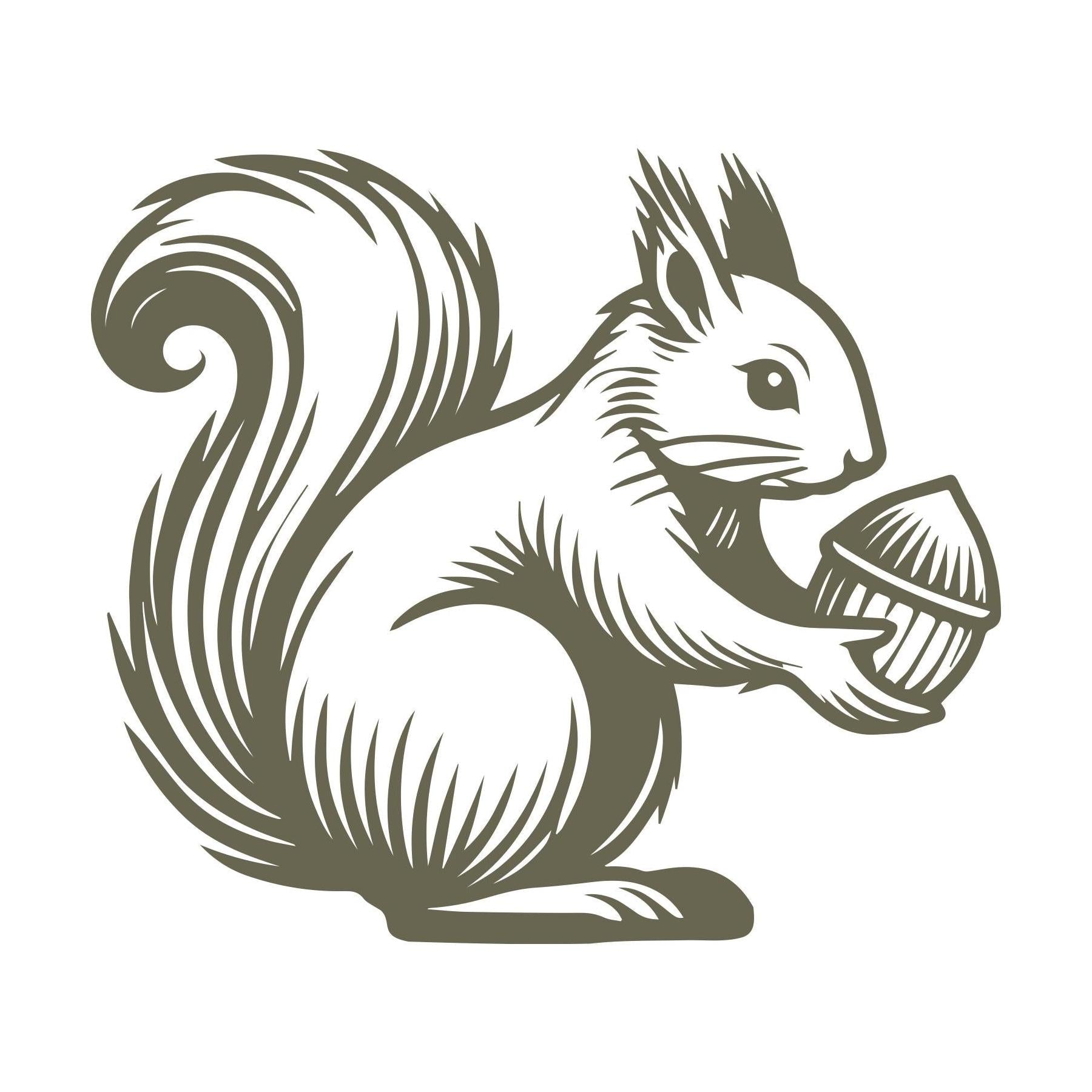 Squirrel with Nut Delrin Leather Stamp