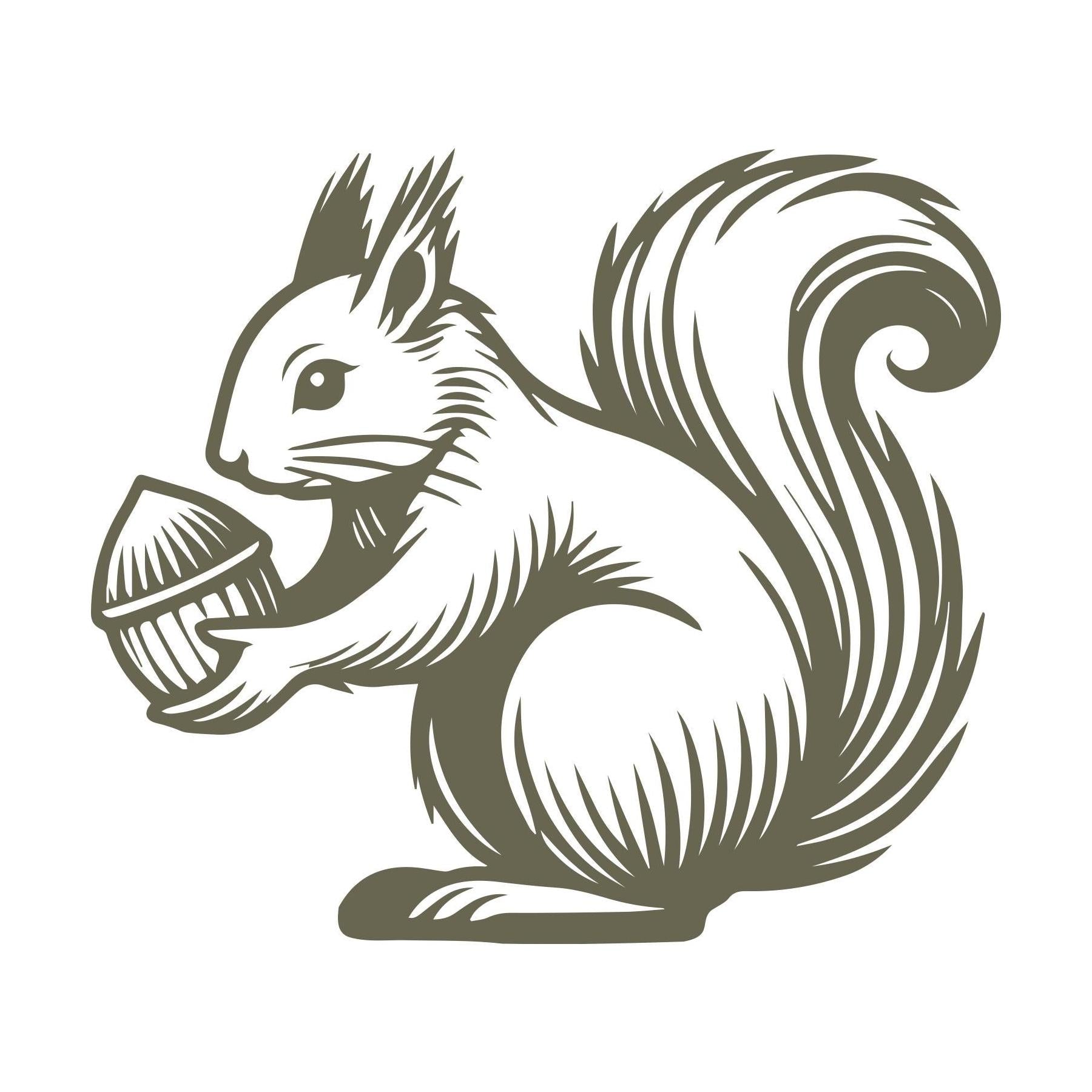 Squirrel with Nut Delrin Leather Stamp