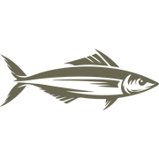 Delrin leather stamp with a sleek tuna fish design, perfect for fishing and marine-themed leatherworking projects.
