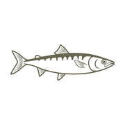 Delrin leather stamp design featuring a detailed sardine fish with sleek fins and scales.