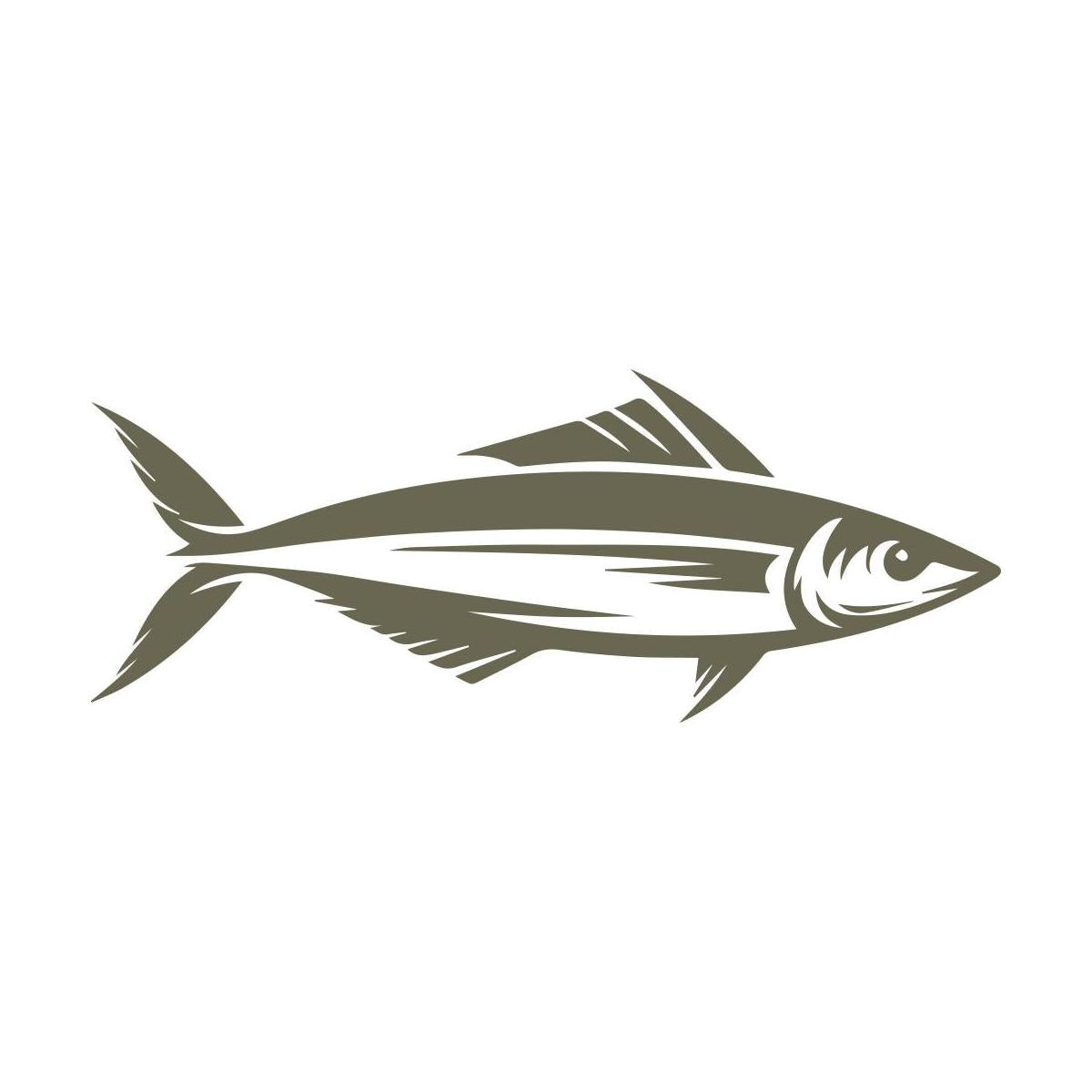 Delrin leather stamp with a sleek tuna fish design, perfect for fishing and marine-themed leatherworking projects.
