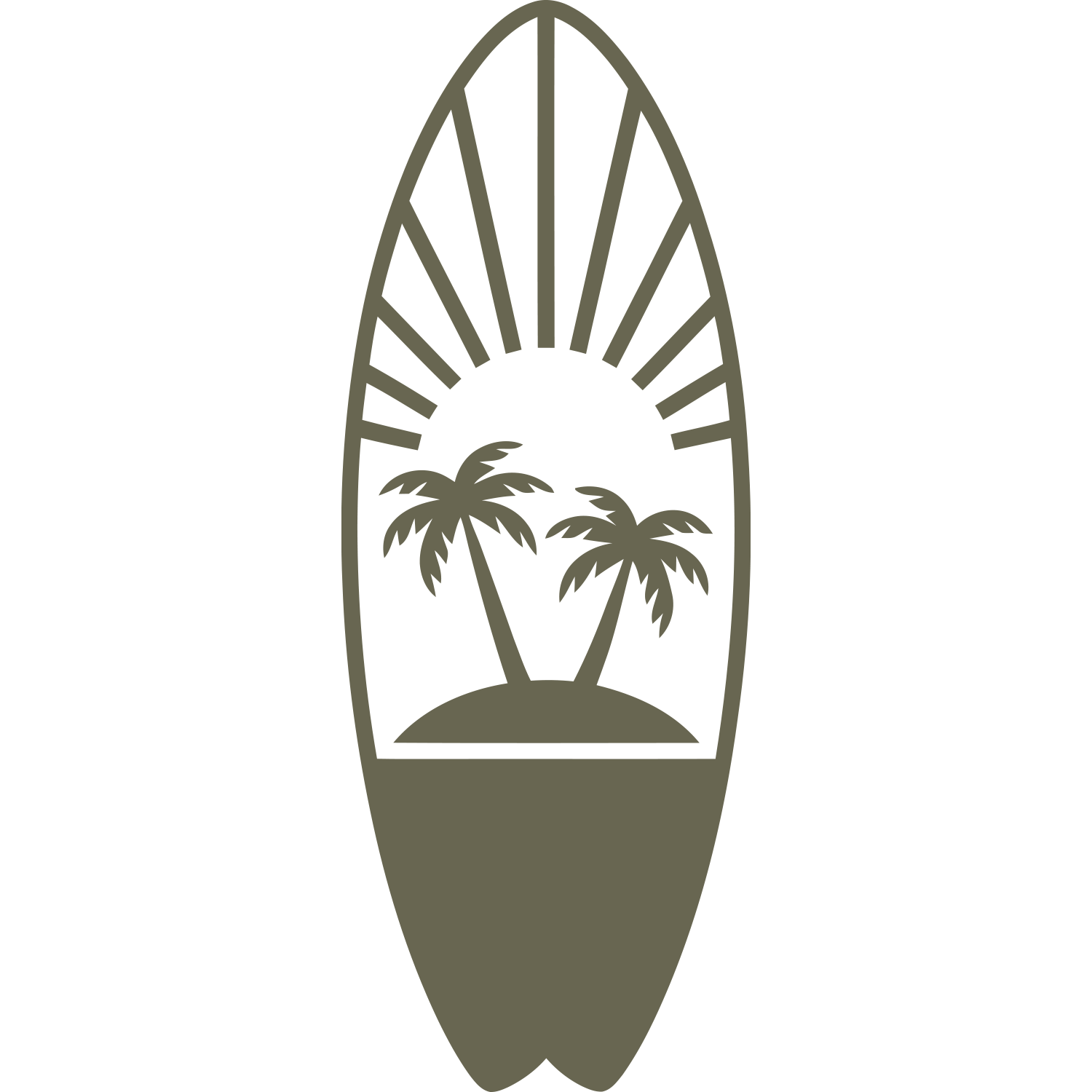 Tropical Surfboard Delrin Leather Stamp