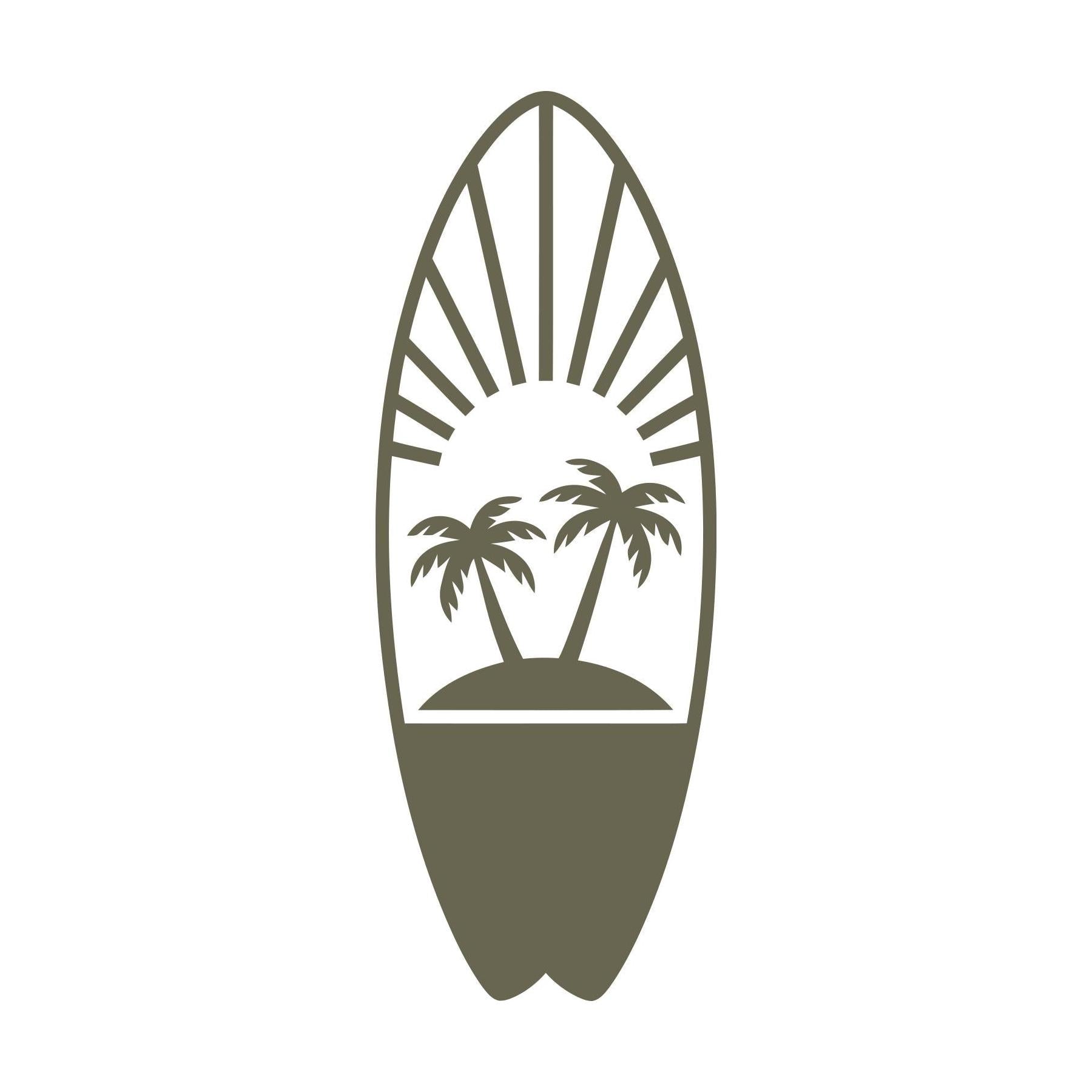 Tropical Surfboard Delrin Leather Stamp