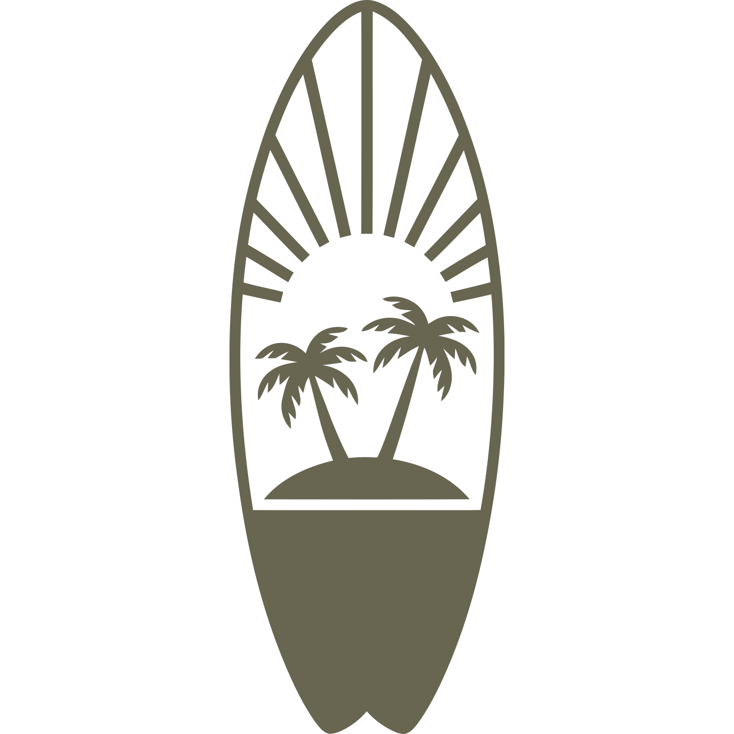 Tropical Surfboard Delrin Leather Stamp