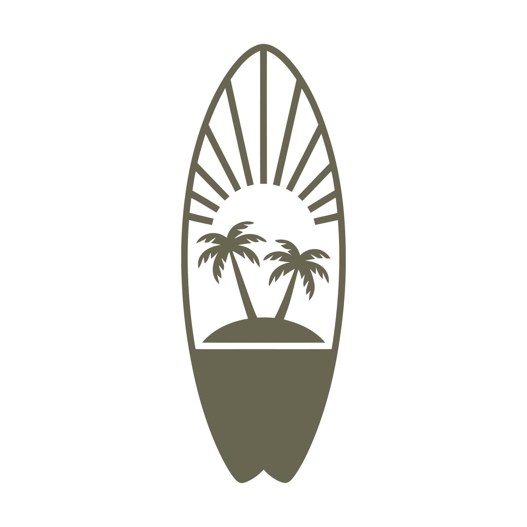 Tropical Surfboard Delrin Leather Stamp