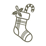 Christmas Stocking with Candy Cane Delrin Leather Stamp