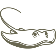Graceful stingray design in a fluid pose, featuring smooth, minimalist lines and curved edges.