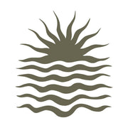 Sun over waves design leather stamp made from Delrin for ocean and beach-themed leatherworking projects