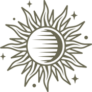 Decorative sun design with wavy rays and celestial accents, perfect for nature-inspired leather stamping.