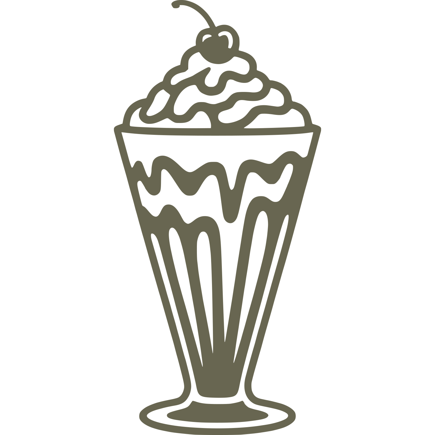 Old Fashioned Sundae Delrin Leather Stamp