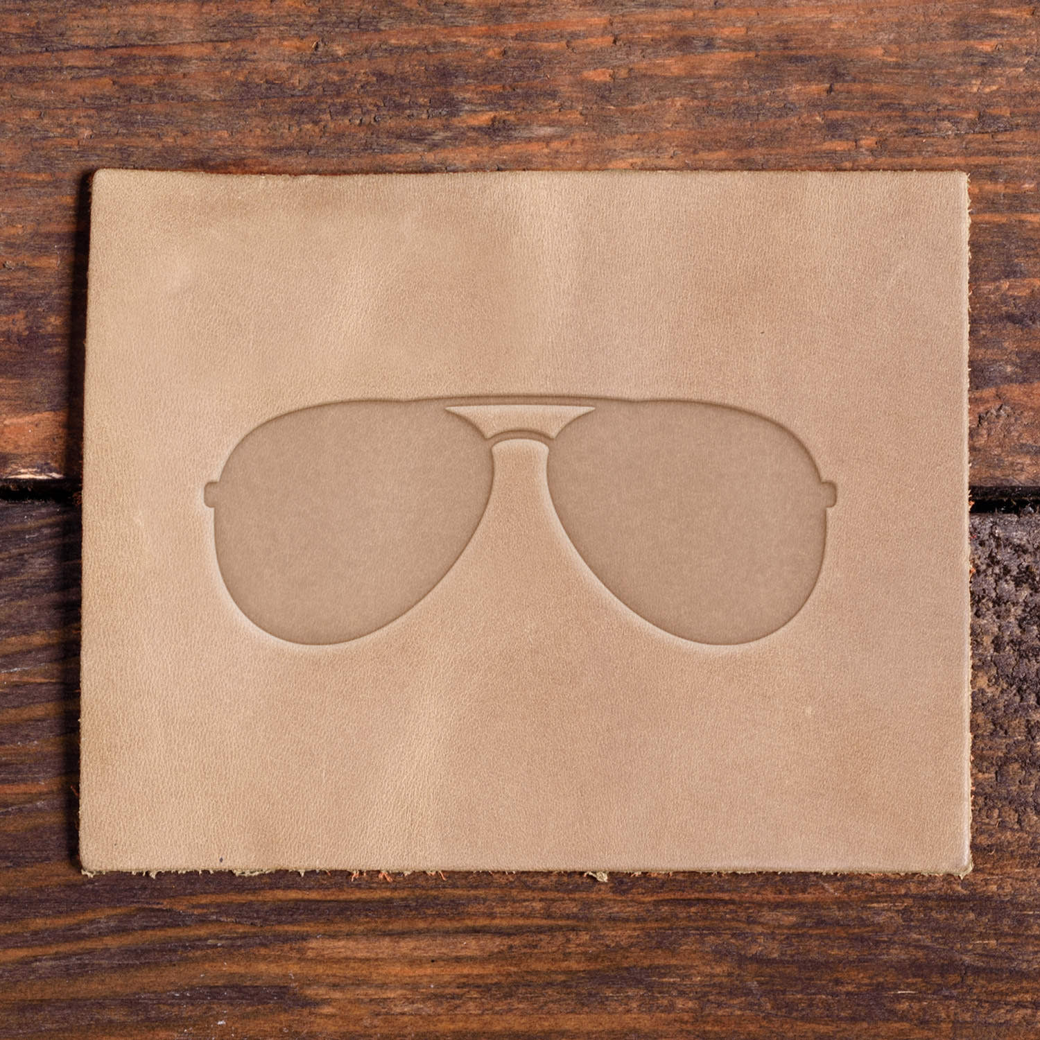 Aviator Sunglasses Delrin Leather Stamp