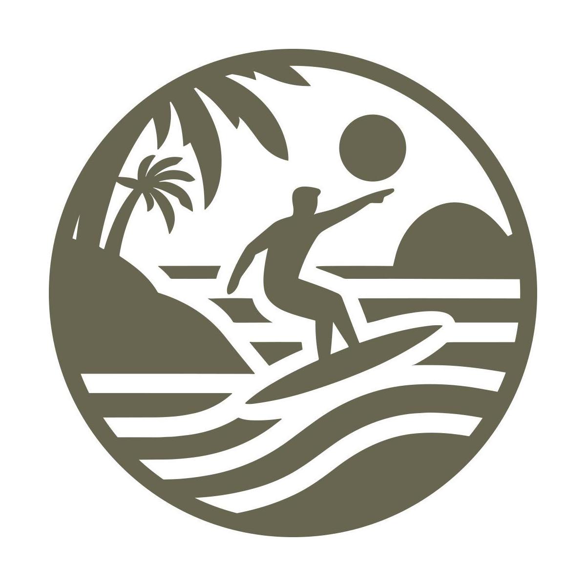 Surfer design leather stamp made from Delrin for beach and ocean-themed leatherworking projects