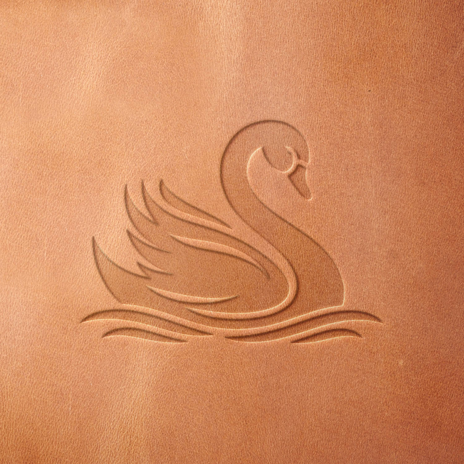 Swan in Water Delrin Leather Stamp