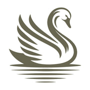 Elegant swan outline with stylized feathers and water ripples—ideal for Delrin leather stamps used in romantic, nature-inspired, or graceful leathercraft.