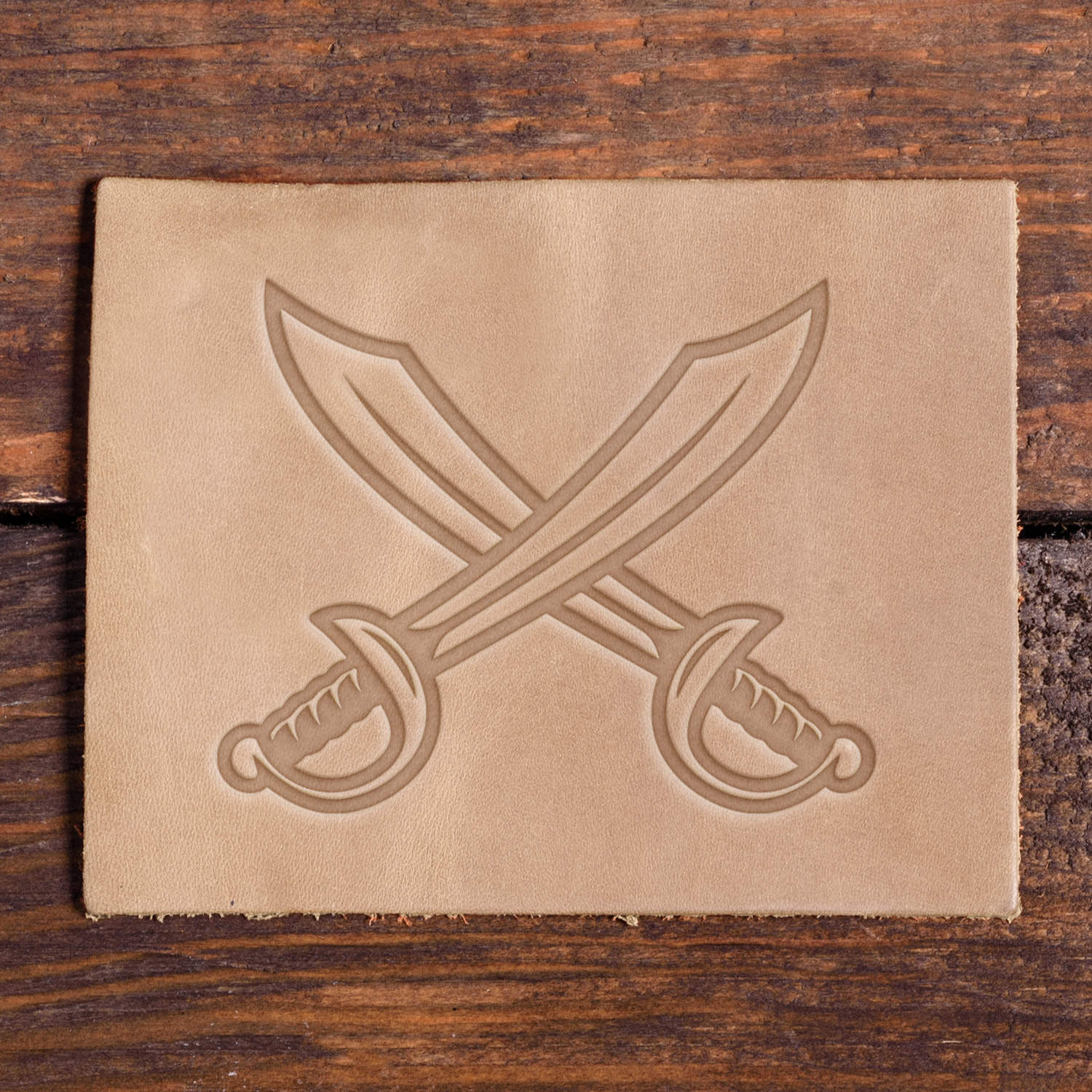 Crossed Swords Delrin Leather Stamp