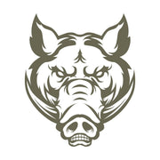 Detailed wild boar head leather stamp made from Delrin, ideal for adding fierce and rugged designs to leather projects for hunters and outdoor enthusiasts.