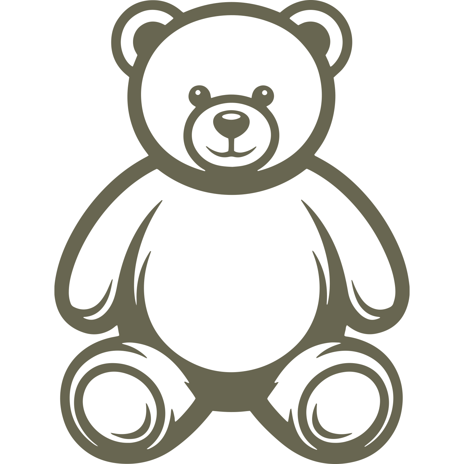 Delrin leather stamp design of a classic teddy bear with soft, rounded features—perfect for baby, kids, or gift-themed leather projects.