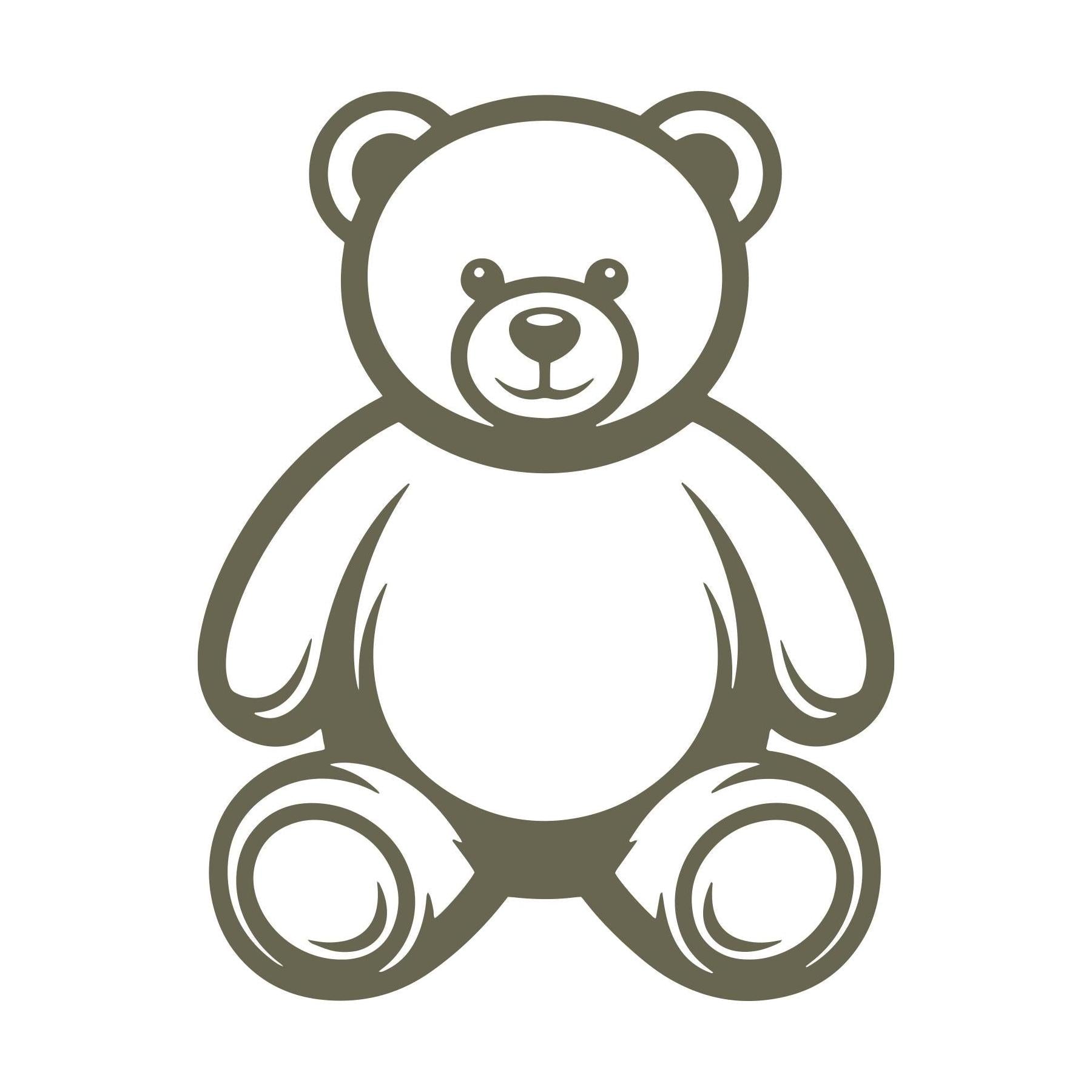 Delrin leather stamp design of a classic teddy bear with soft, rounded features—perfect for baby, kids, or gift-themed leather projects.