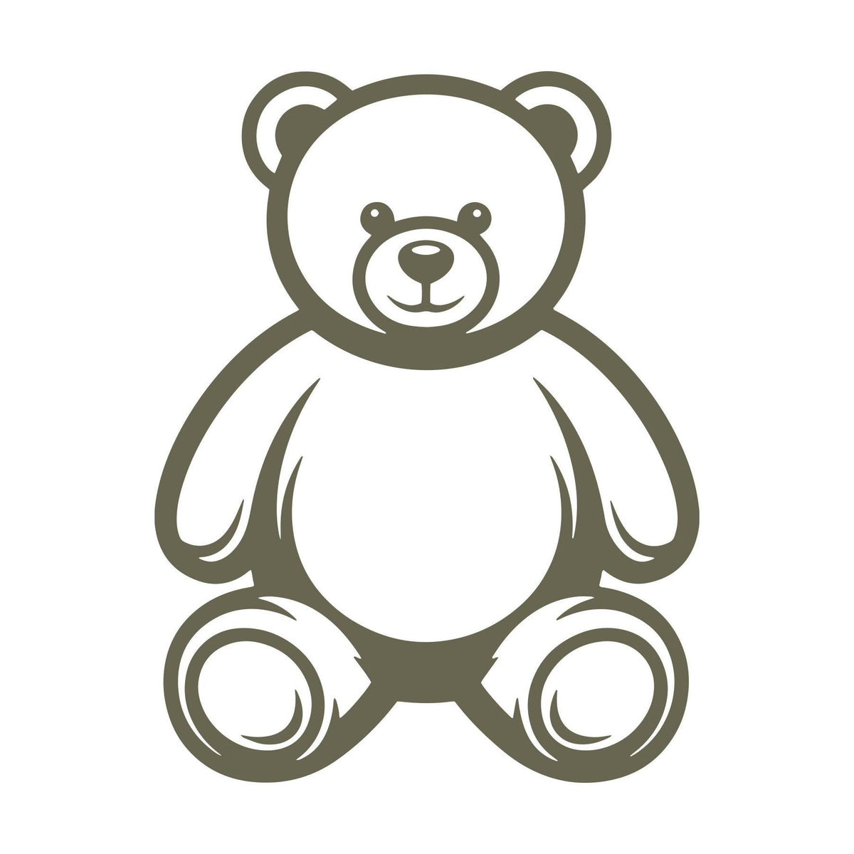 Delrin leather stamp design of a classic teddy bear with soft, rounded features—perfect for baby, kids, or gift-themed leather projects.