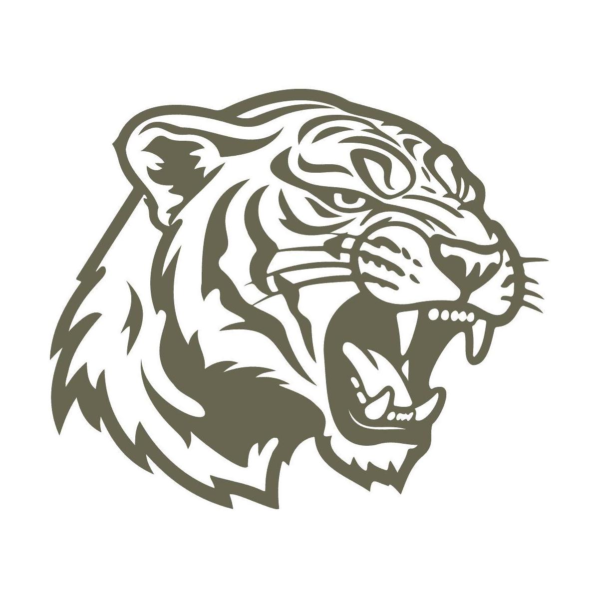 Roaring tiger design leather stamp made from Delrin for wildlife and fierce animal-themed leatherworking projects