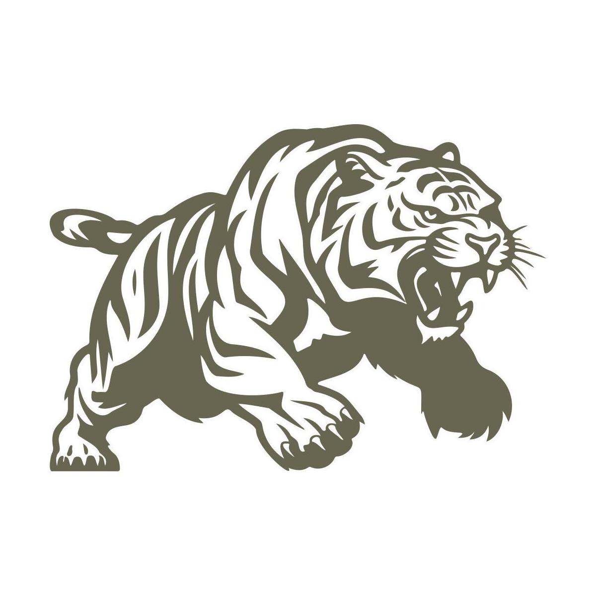 Crouching tiger design leather stamp made from Delrin for wildlife and fierce animal-themed leatherworking projects