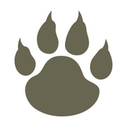 Bear paw print design leather stamp made from Delrin for wildlife and nature-themed leatherworking projects