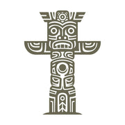 Delrin leather stamp with a totem pole design, perfect for tribal and cultural-themed leatherworking projects.