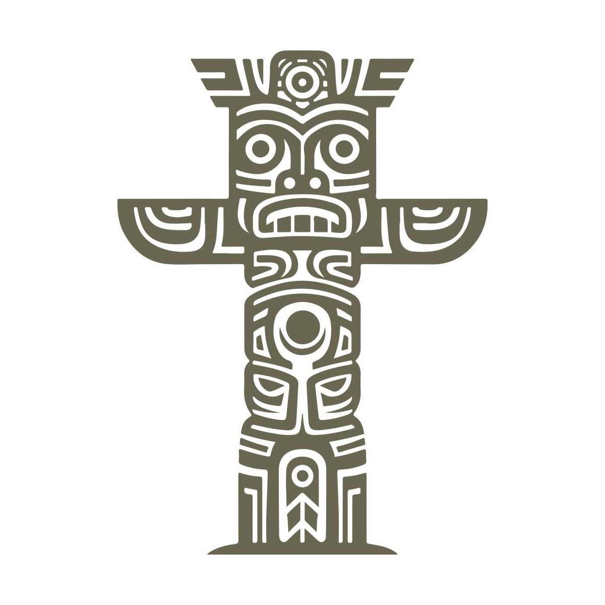 Delrin leather stamp with a totem pole design, perfect for tribal and cultural-themed leatherworking projects.