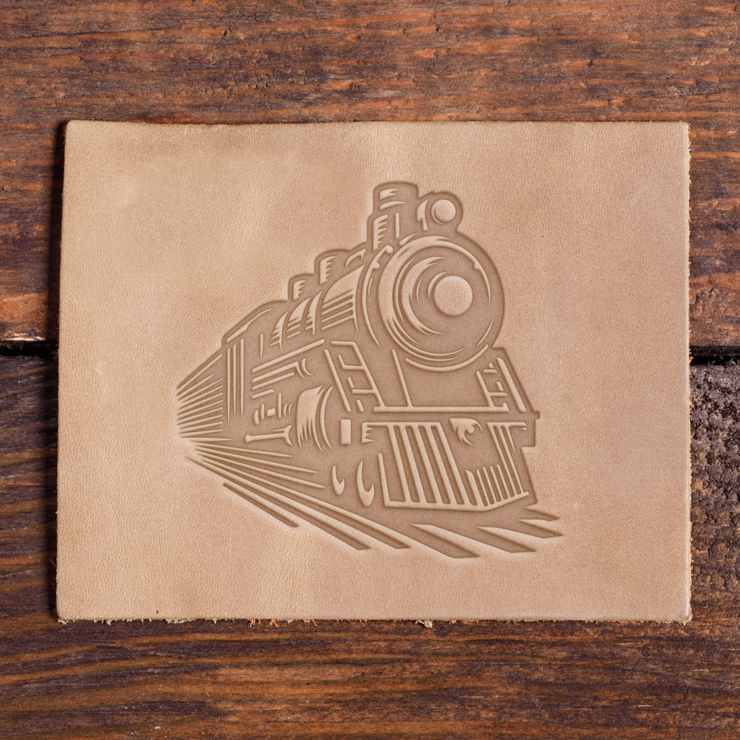 Vintage Steam Train Delrin Leather Stamp