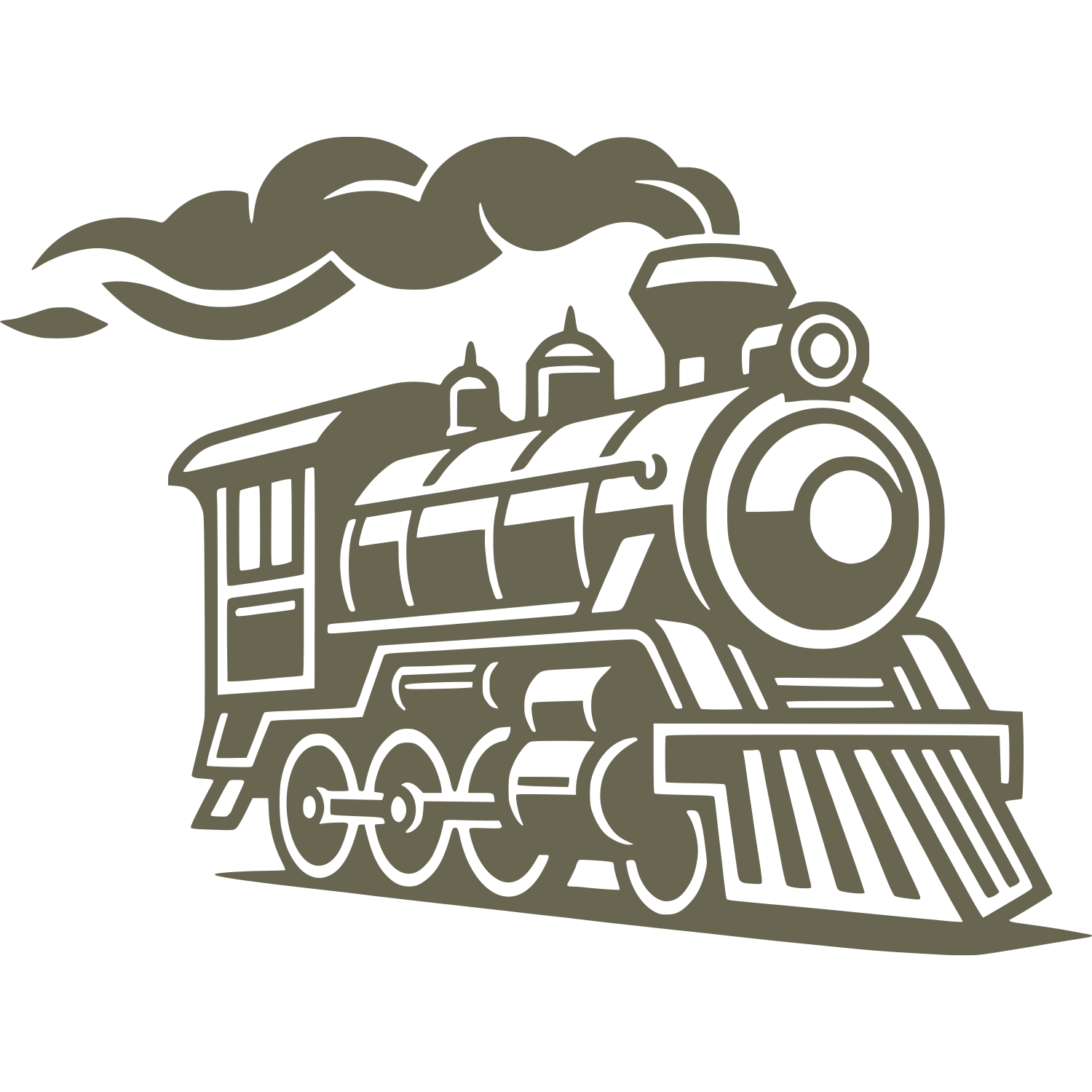Steam Train Delrin Leather Stamp