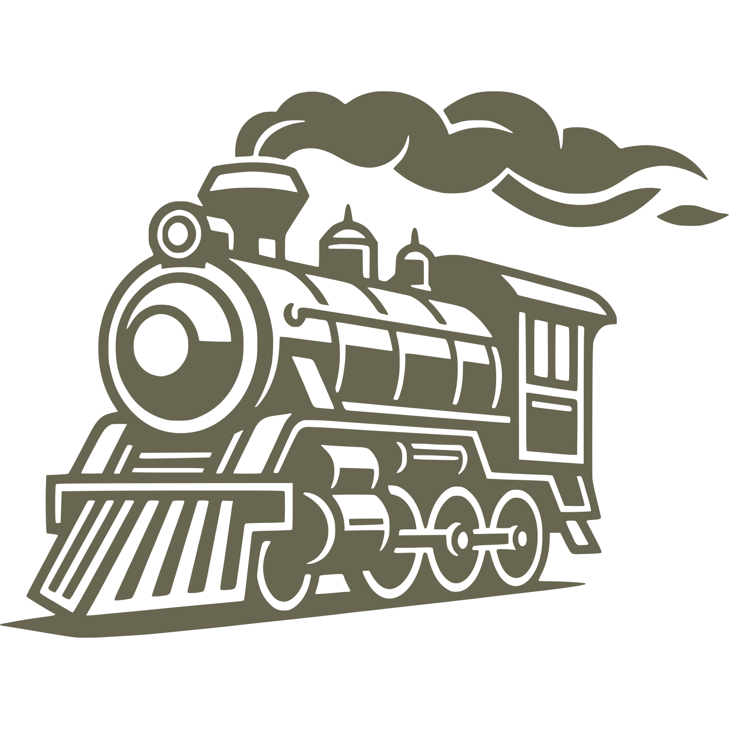 Steam Train Delrin Leather Stamp