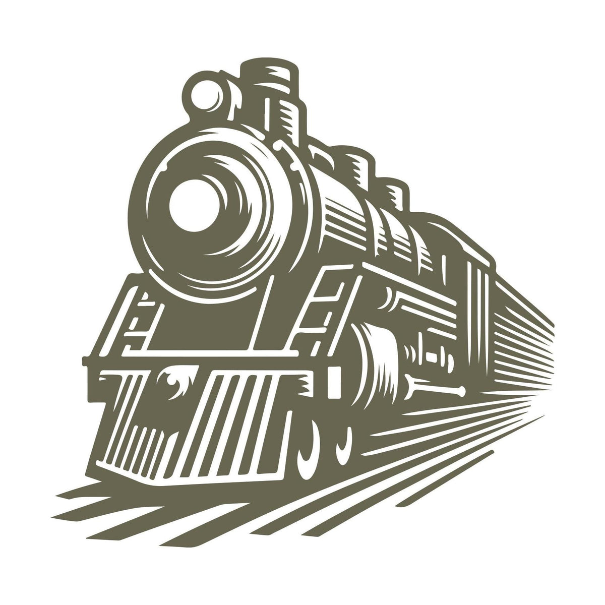 Vintage Steam Train Delrin Leather Stamp