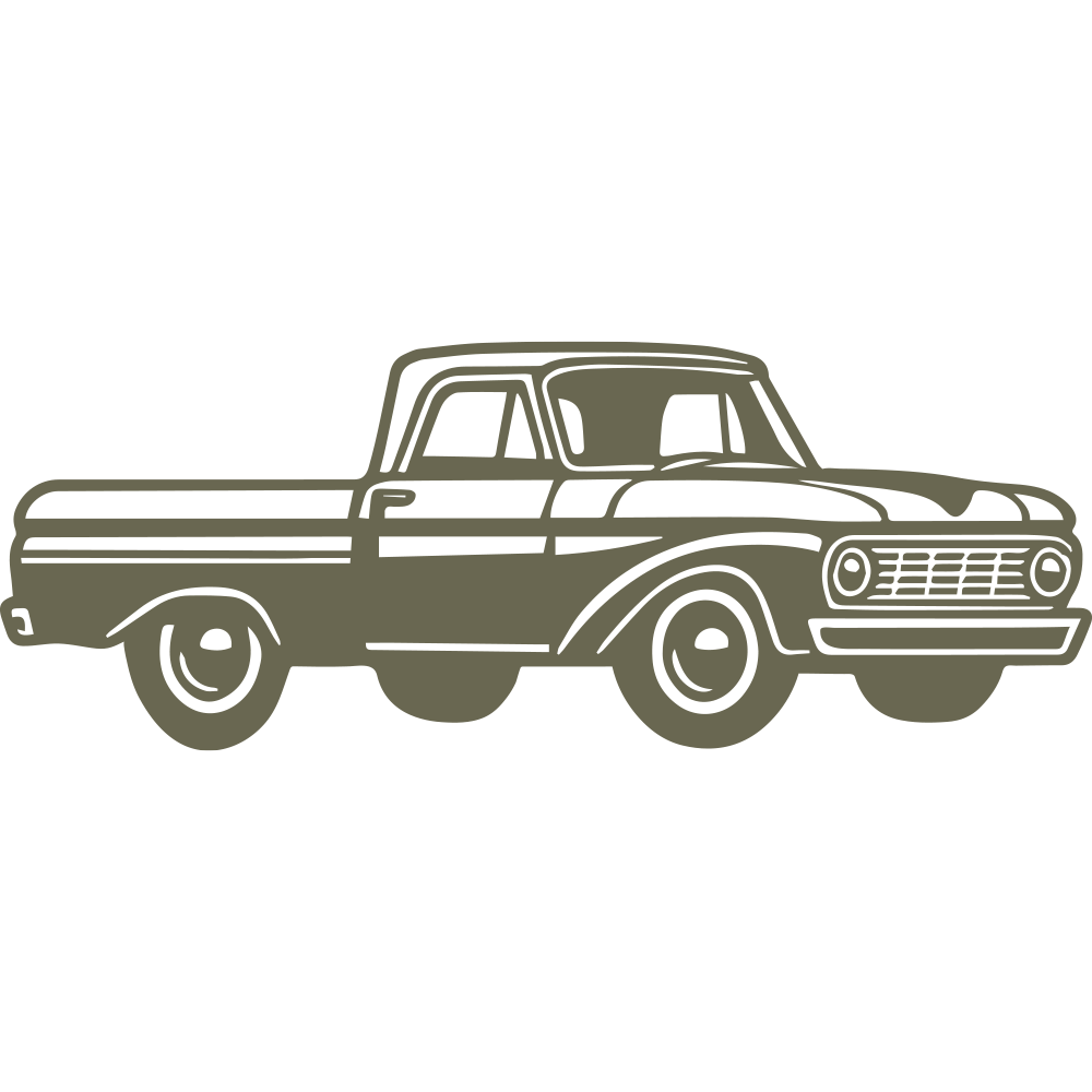 Classic vintage pickup truck design with clean lines and retro details, capturing an iconic American style.