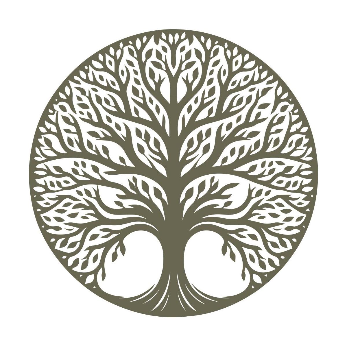 Elegant tree of life design with intricate branches and leaves, symbolizing growth and connection.