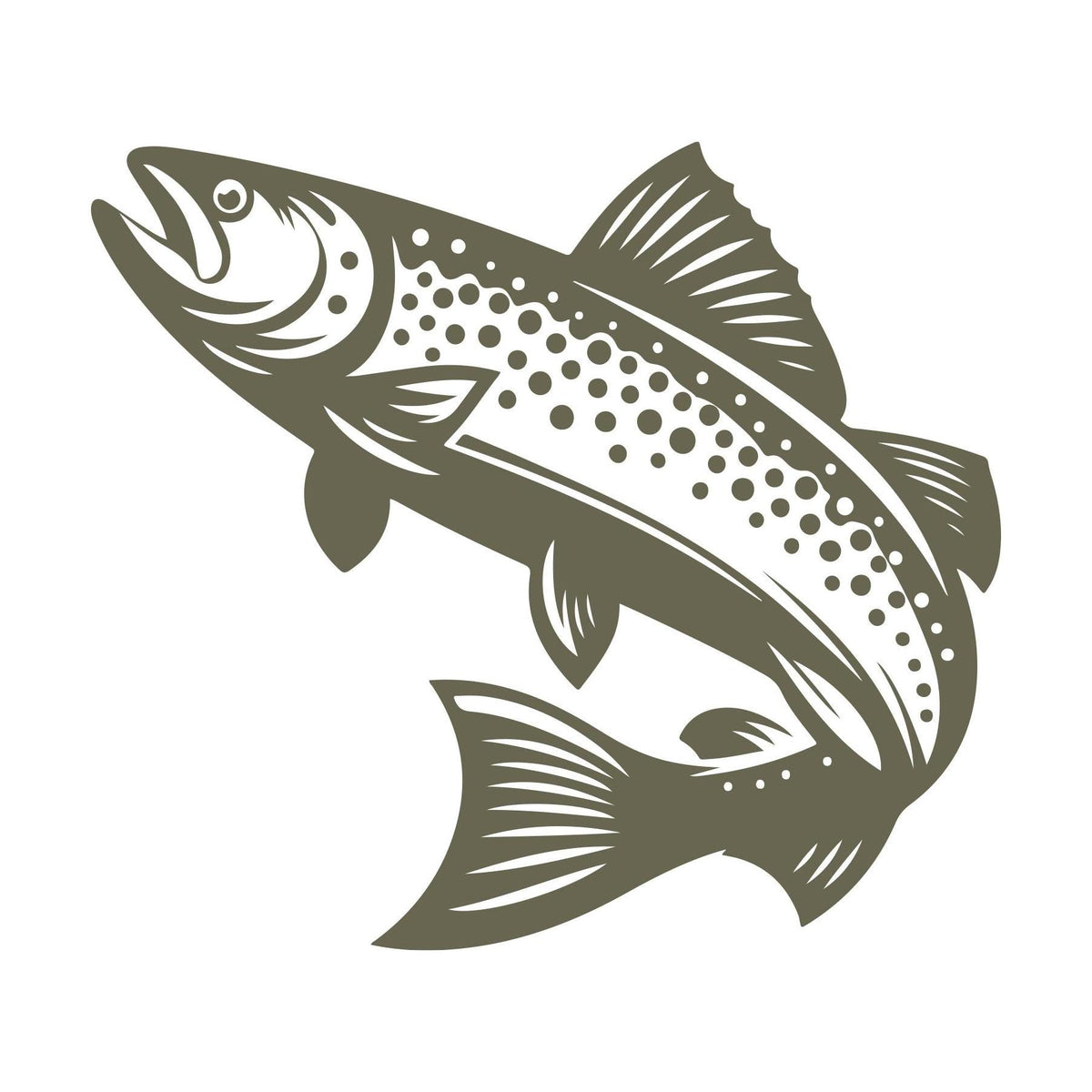 Trout Fish Delrin Leather Stamp