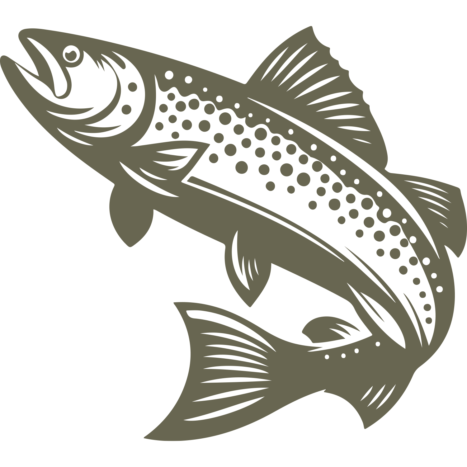 Trout Fish Delrin Leather Stamp