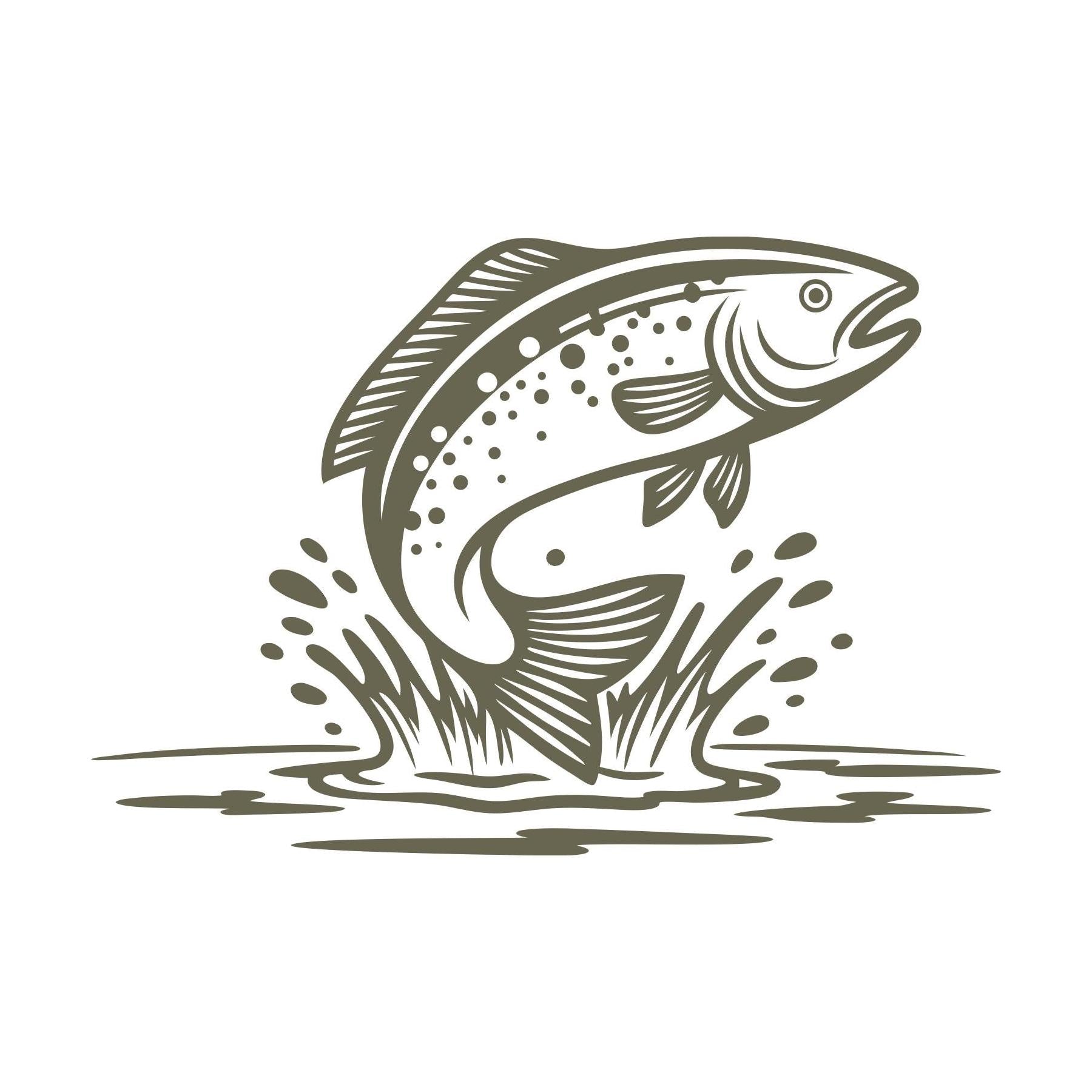 Trout Fish in Water Delrin Leather Stamp