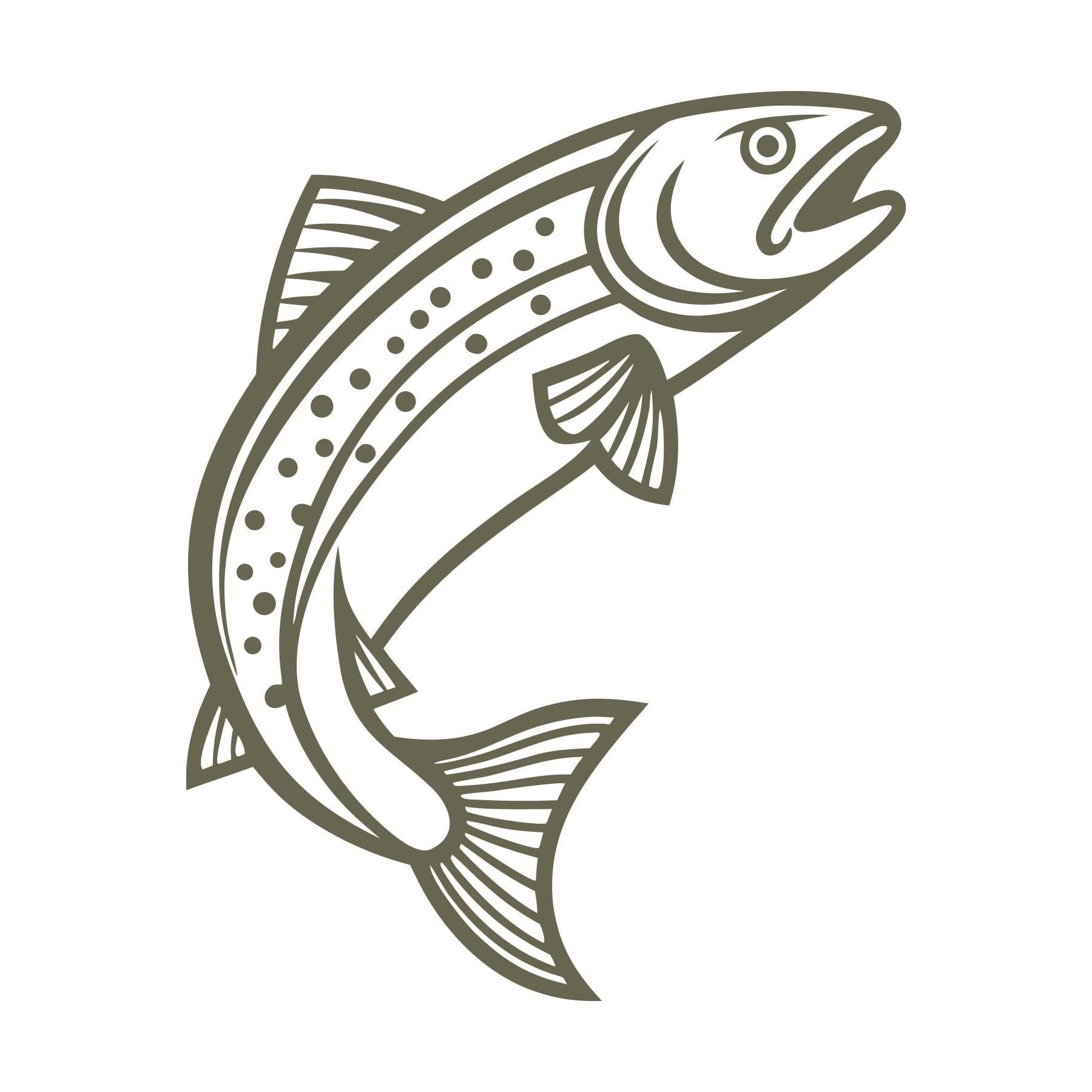 Trout Fish Delrin Leather Stamp