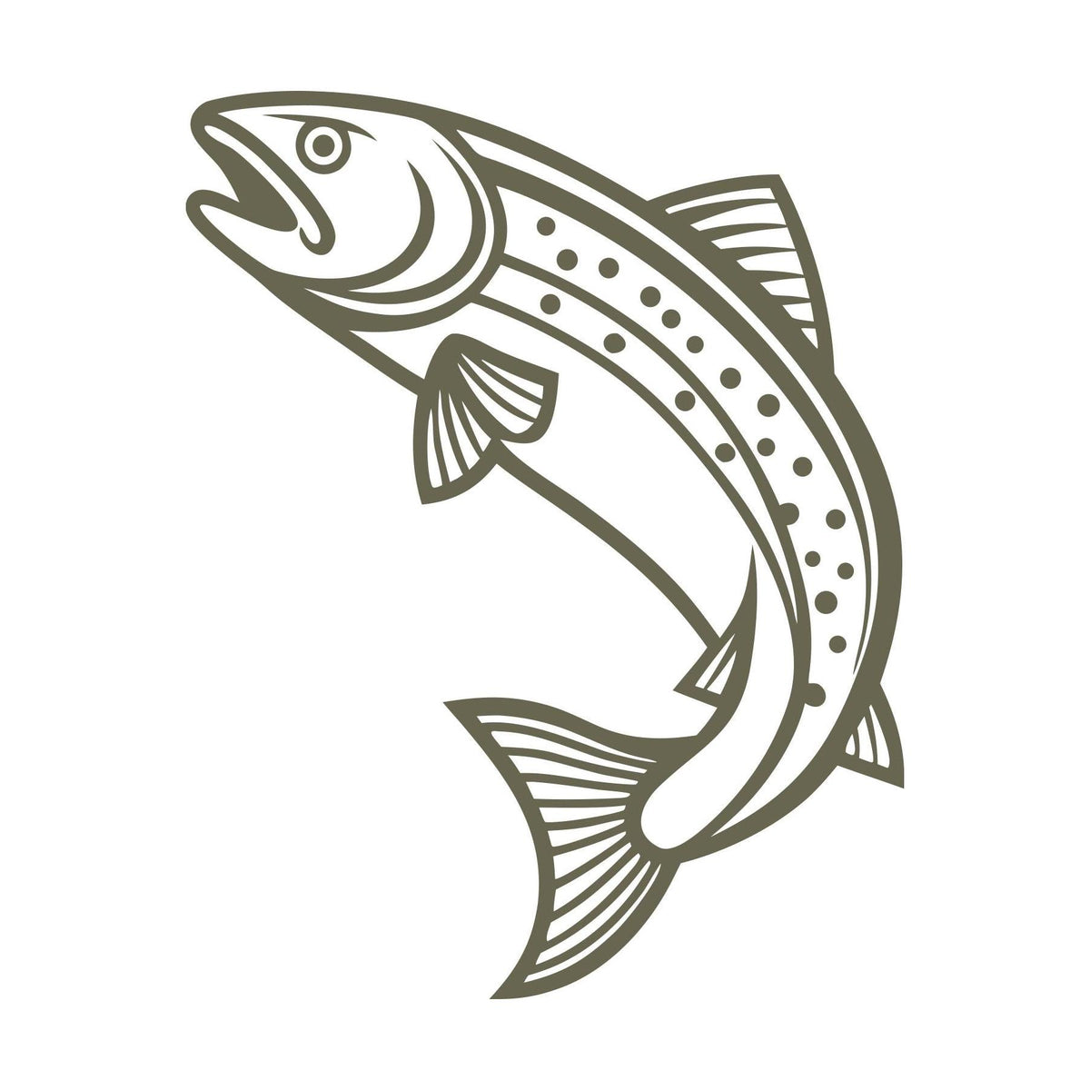 Trout Fish Delrin Leather Stamp