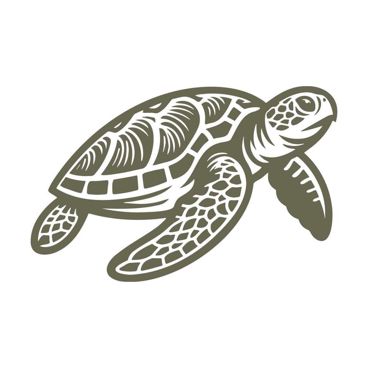 Detailed sea turtle design featuring intricate shell patterns, perfect for ocean and nature-inspired leathercraft.