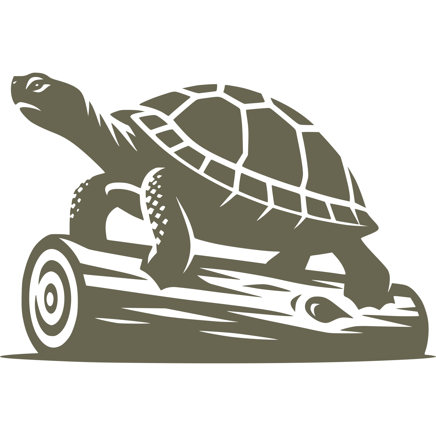 Tortoise on Log Delrin Leather Stamp