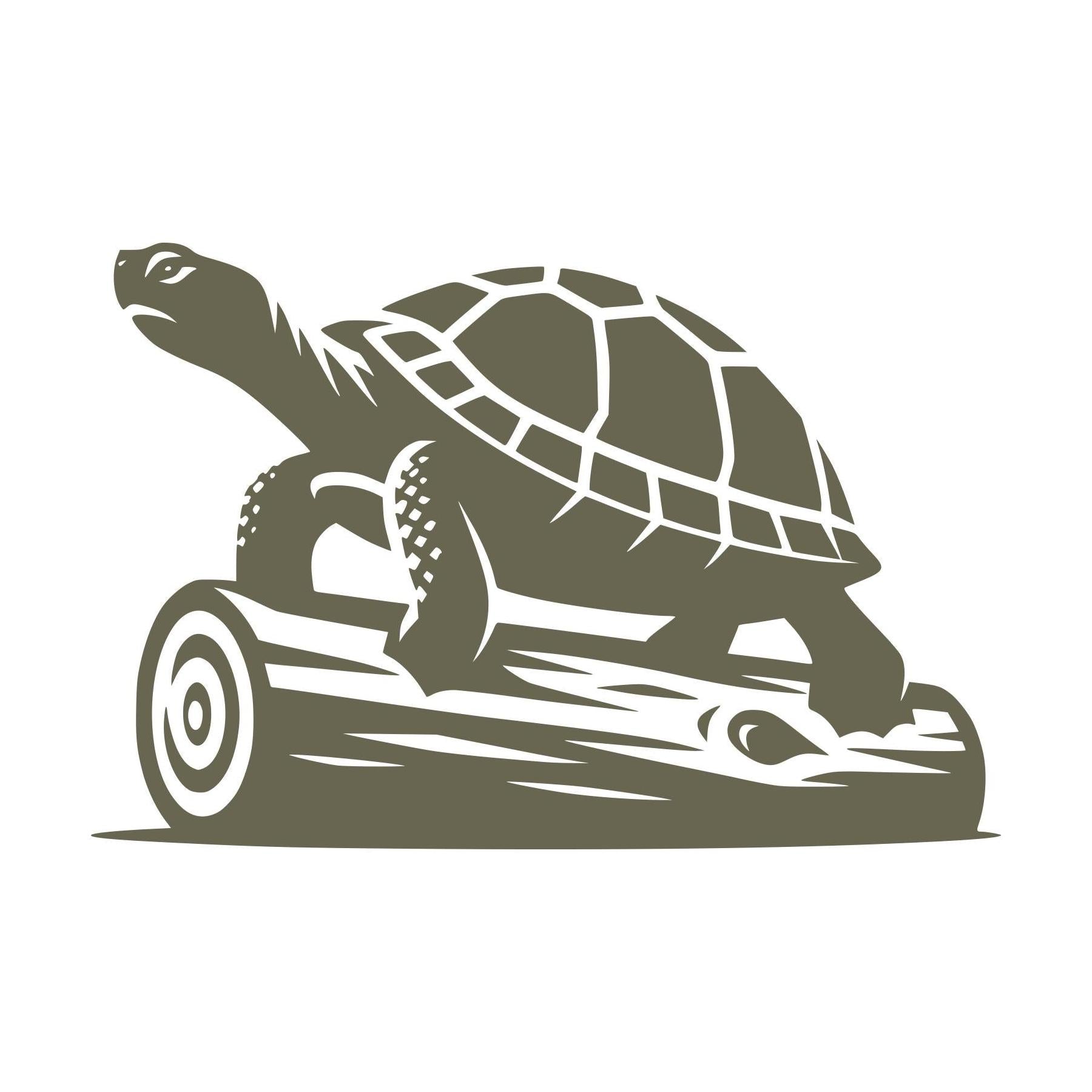 Tortoise on Log Delrin Leather Stamp