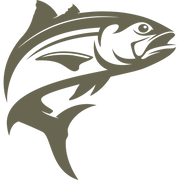 Delrin leather stamp design of a leaping fish with bold, curved lines—perfect for fishing or outdoor-themed leather projects.