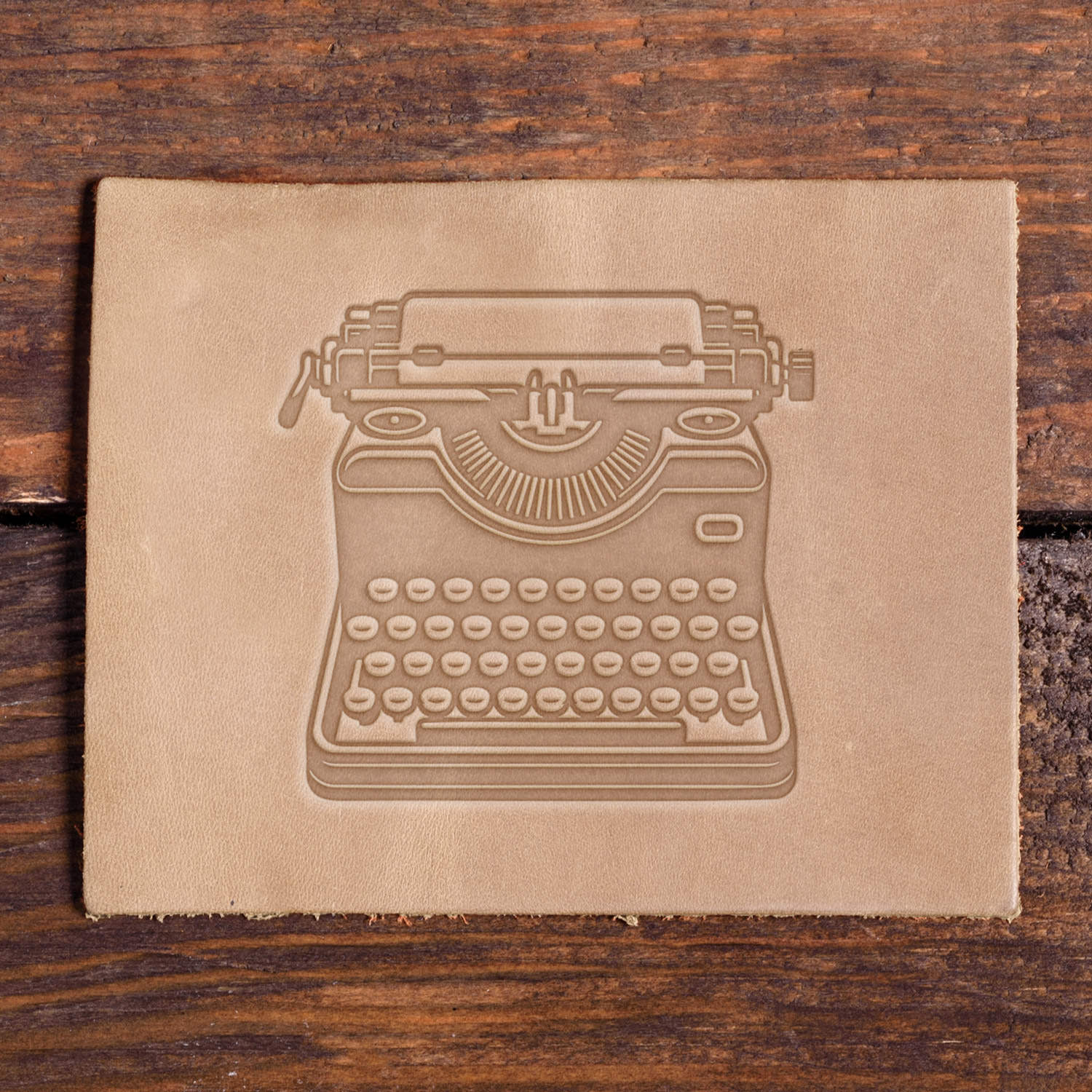 Typewriter Delrin Leather Stamp
