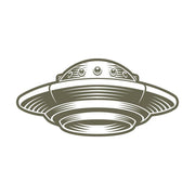 The image represents a solid, uniformly colored rectangular fill in a dark greenish-gray hue. It is devoid of patterns, shapes, or text and consistently maintains the same color throughout, similar to the appearance of the UFO Delrin Leather Stamp.