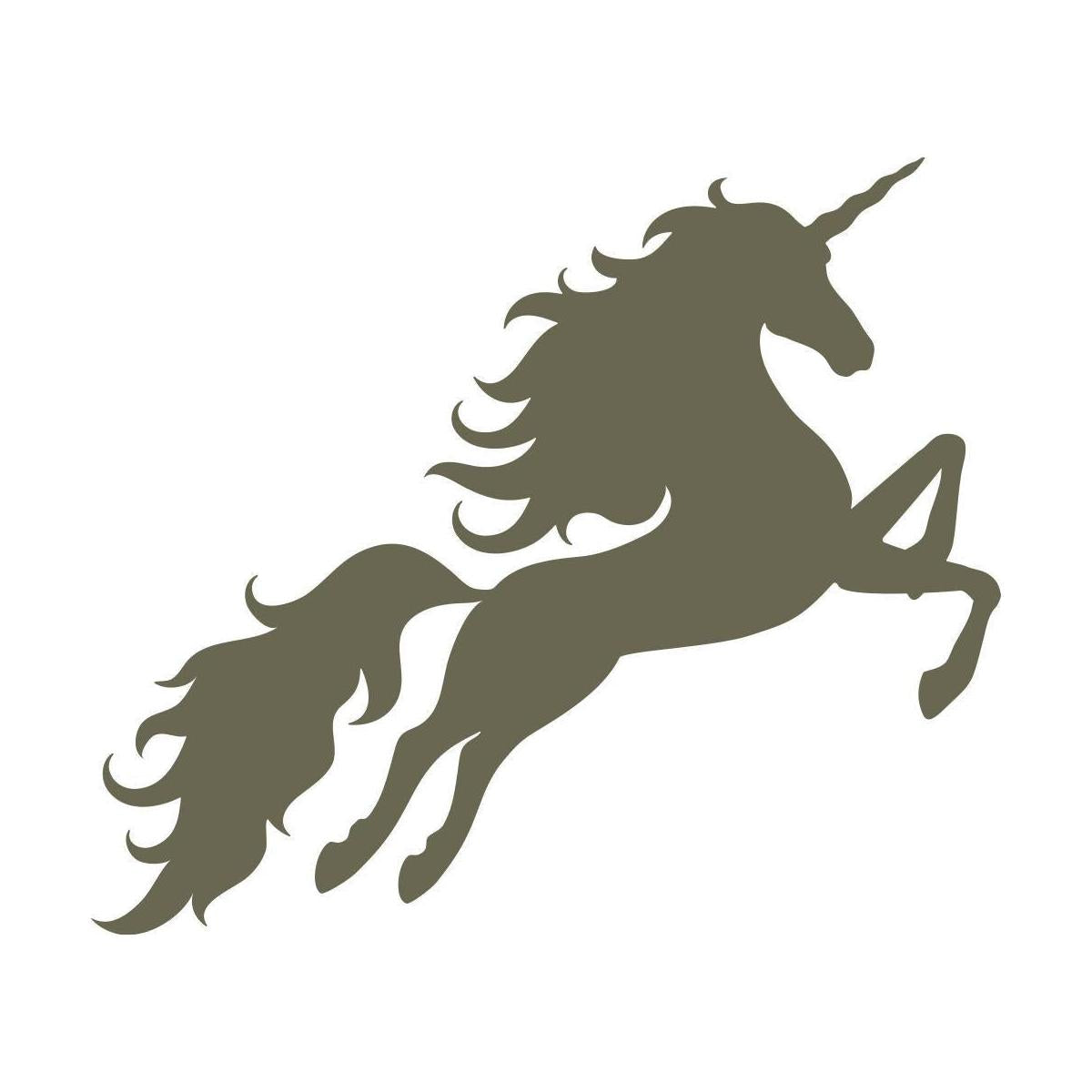 A blank image with a solid, dark olive green background showcasing the simplicity of the Unicorn Delrin Leather Stamp. There are no additional details, text, or objects visible.