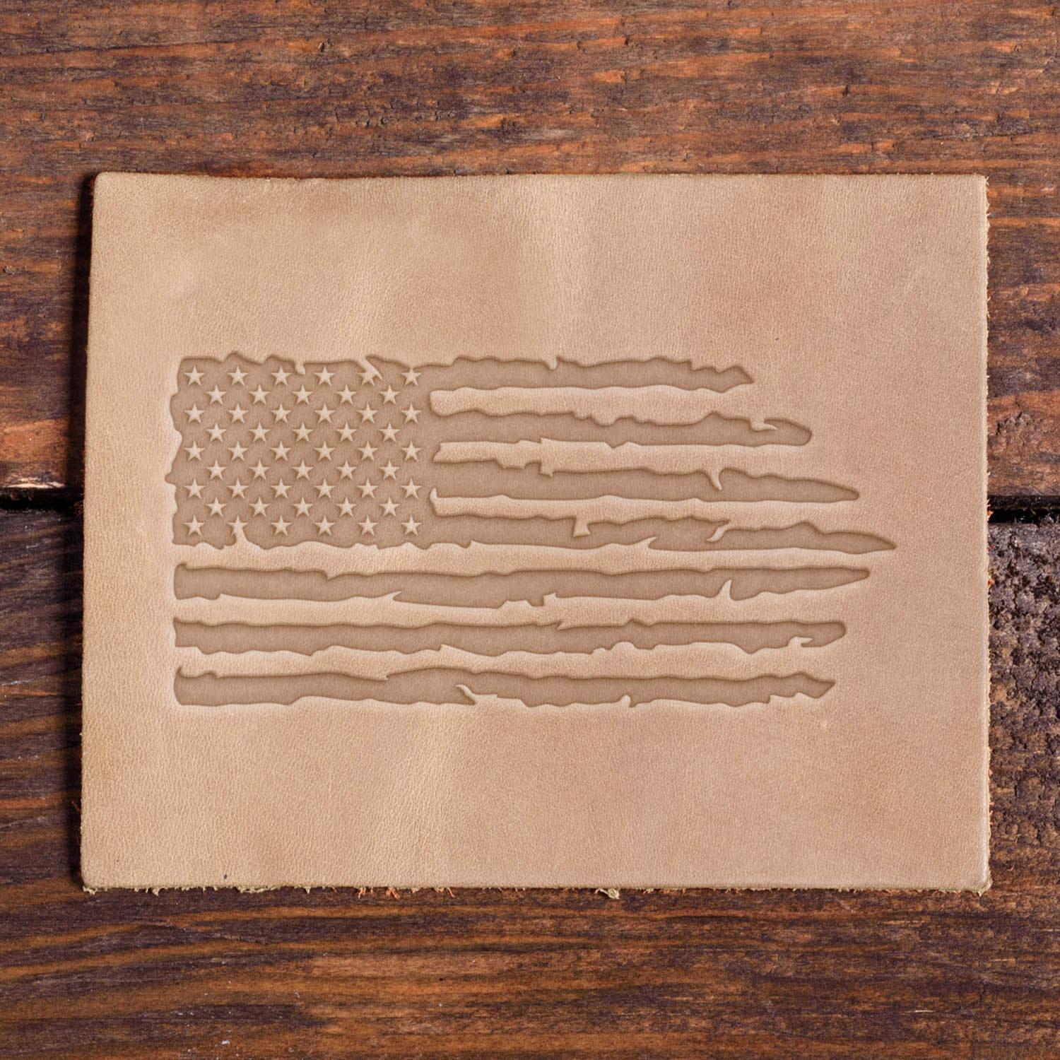 Distressed American Flag Delrin Leather Stamp