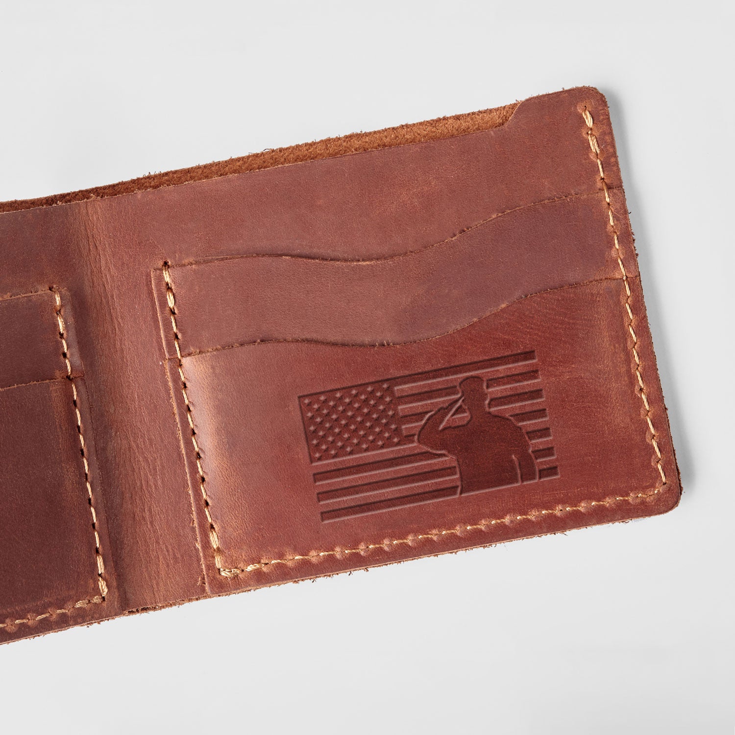 American Flag with Soldier Delrin Leather Stamp