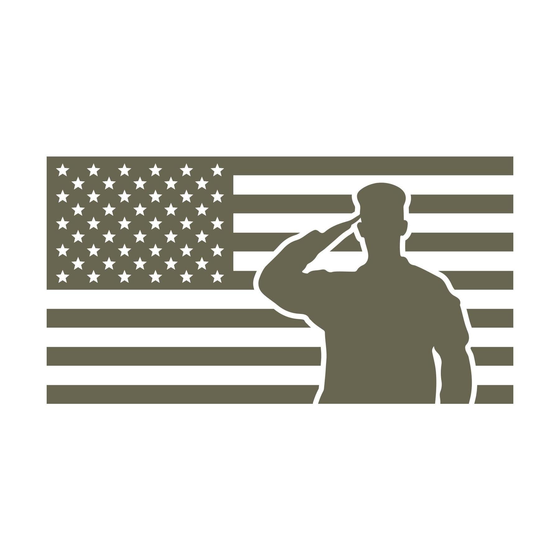 American Flag with Soldier Delrin Leather Stamp