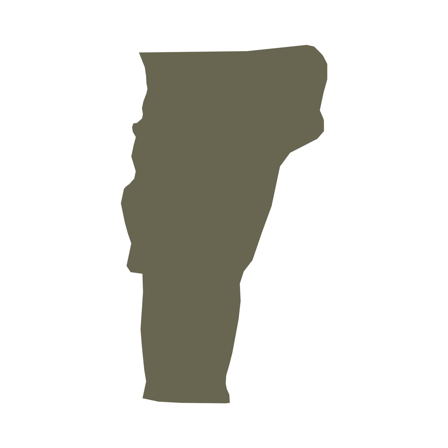 Vermont State Shape Delrin Leather Stamp
